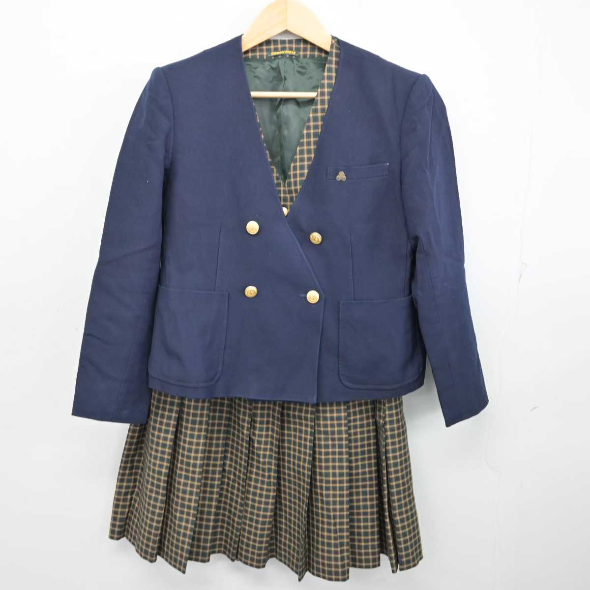 【中古】埼玉県 新座柳瀬高等学校 女子制服 4点 (ブレザー・ベスト・スカート) sf057649