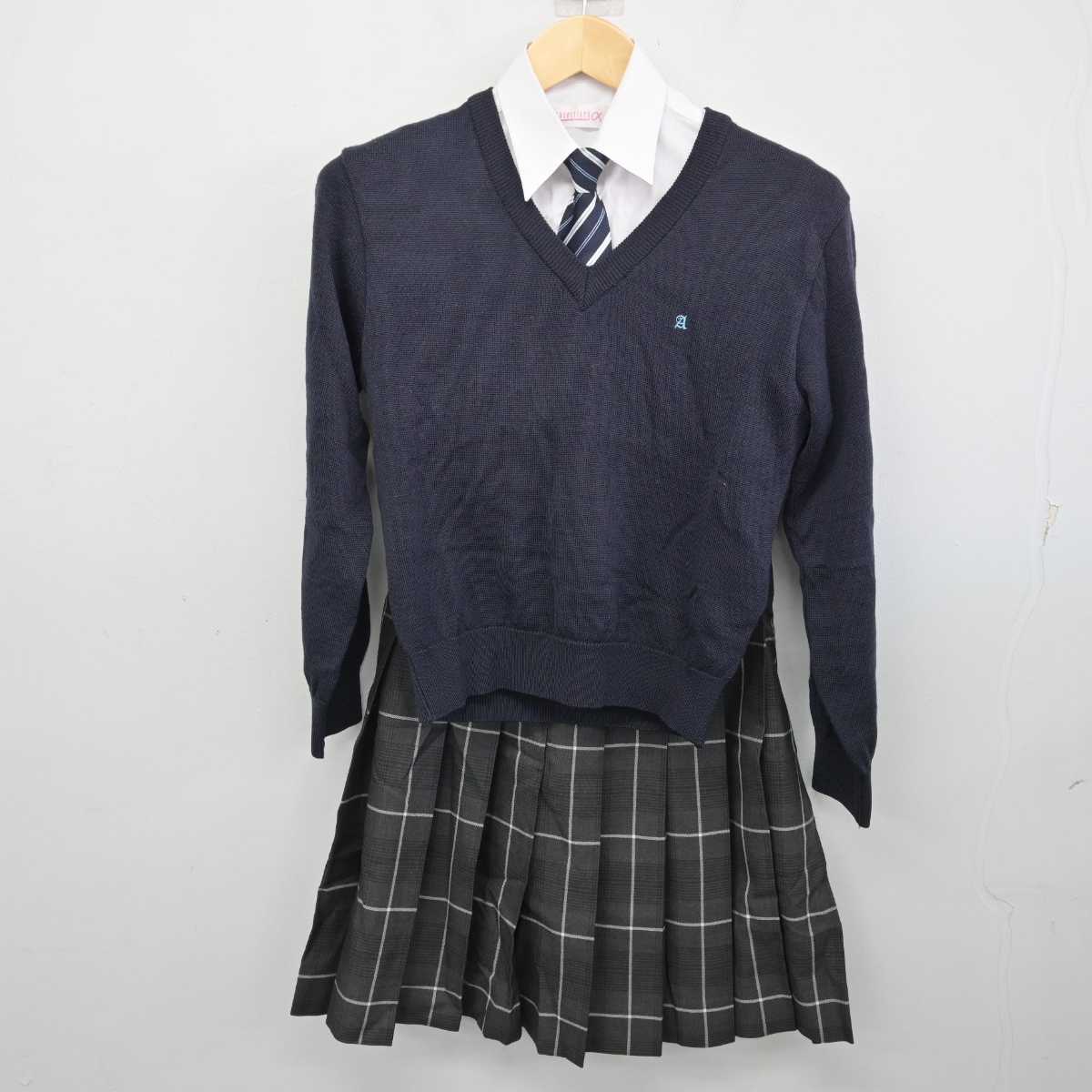 【中古】北海道 札幌厚別高等学校 女子制服 5点 (ブレザー・ニット・シャツ・スカート) sf057651