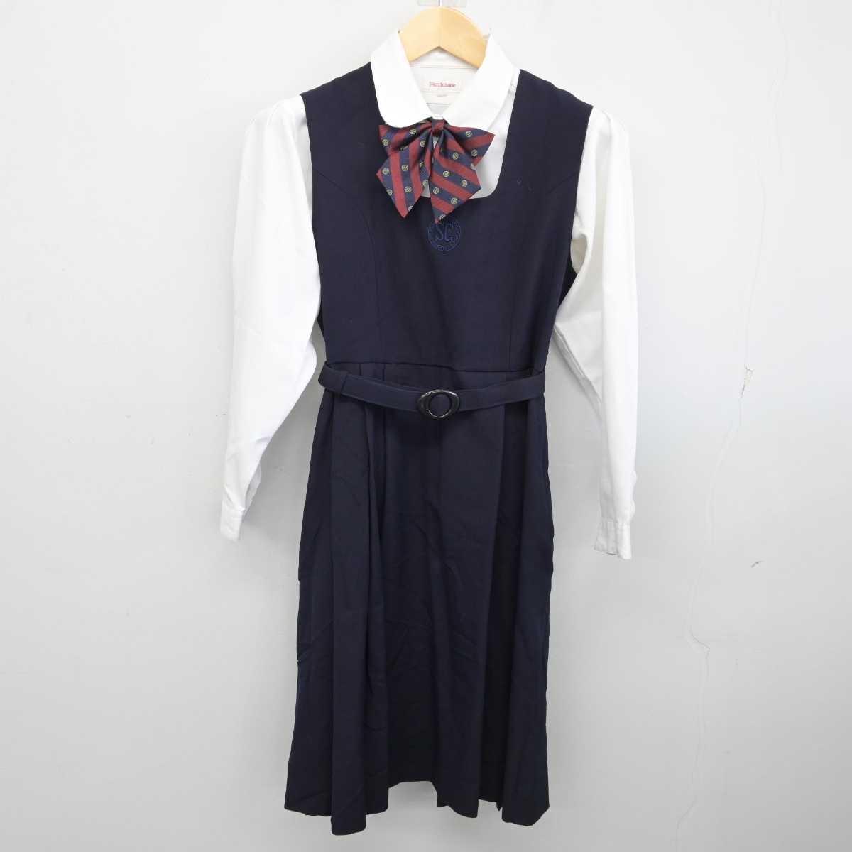 【中古】兵庫県 須磨学園夙川中学校・高等学校/旧制服 女子制服 4点 (ブレザー・シャツ・ジャンパースカート) sf057658