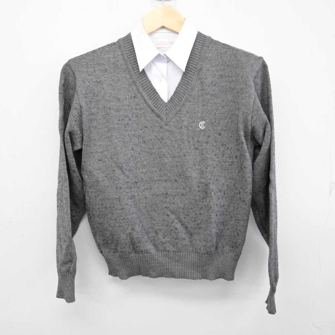 中古】新潟県 新発田商業高等学校 女子制服 2点 (ニット・シャツ 中古】新潟県 新発田商業高等学校 女子制服 2点 (ニット・シャツ