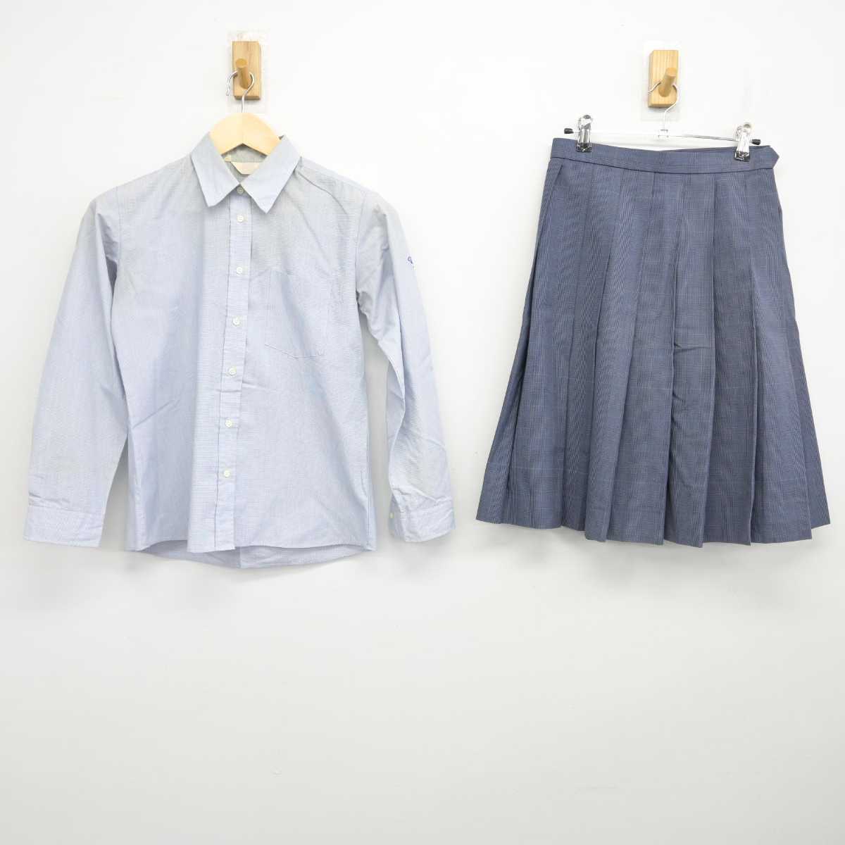 【中古】岐阜県 鶯谷中学・高等学校 女子制服 4点 (シャツ・ニットベスト・スカート) sf057683