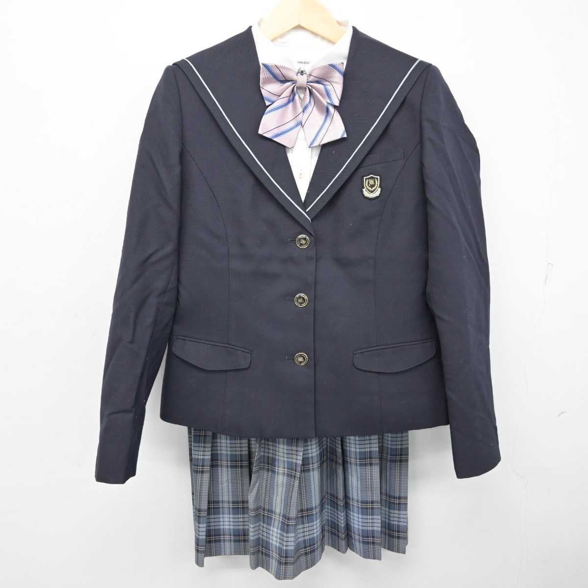 【中古】新潟県 開志国際高等学校 女子制服 5点 (セーラー服・ニット・シャツ・スカート) sf057708