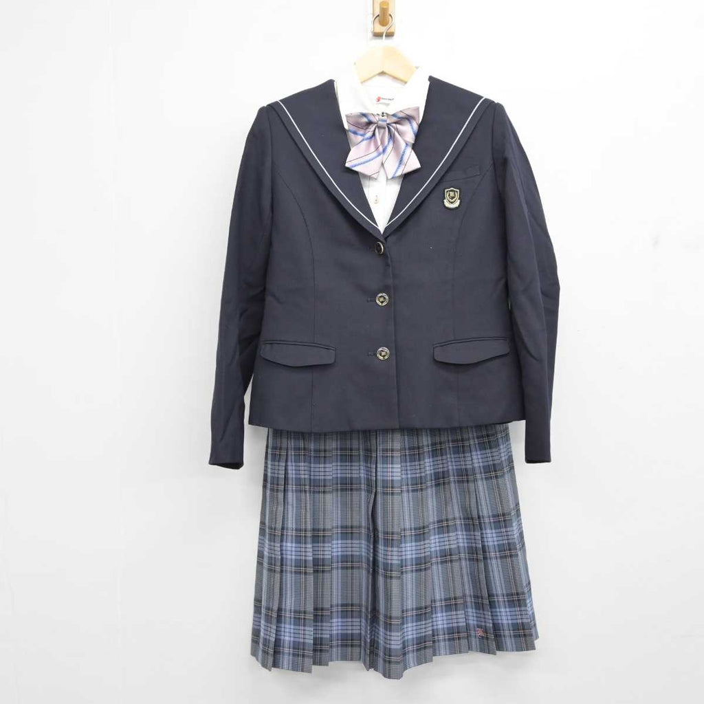 【中古】新潟県 開志国際高等学校 女子制服 5点 (ブレザー・ニット・シャツ・スカート) sf057709