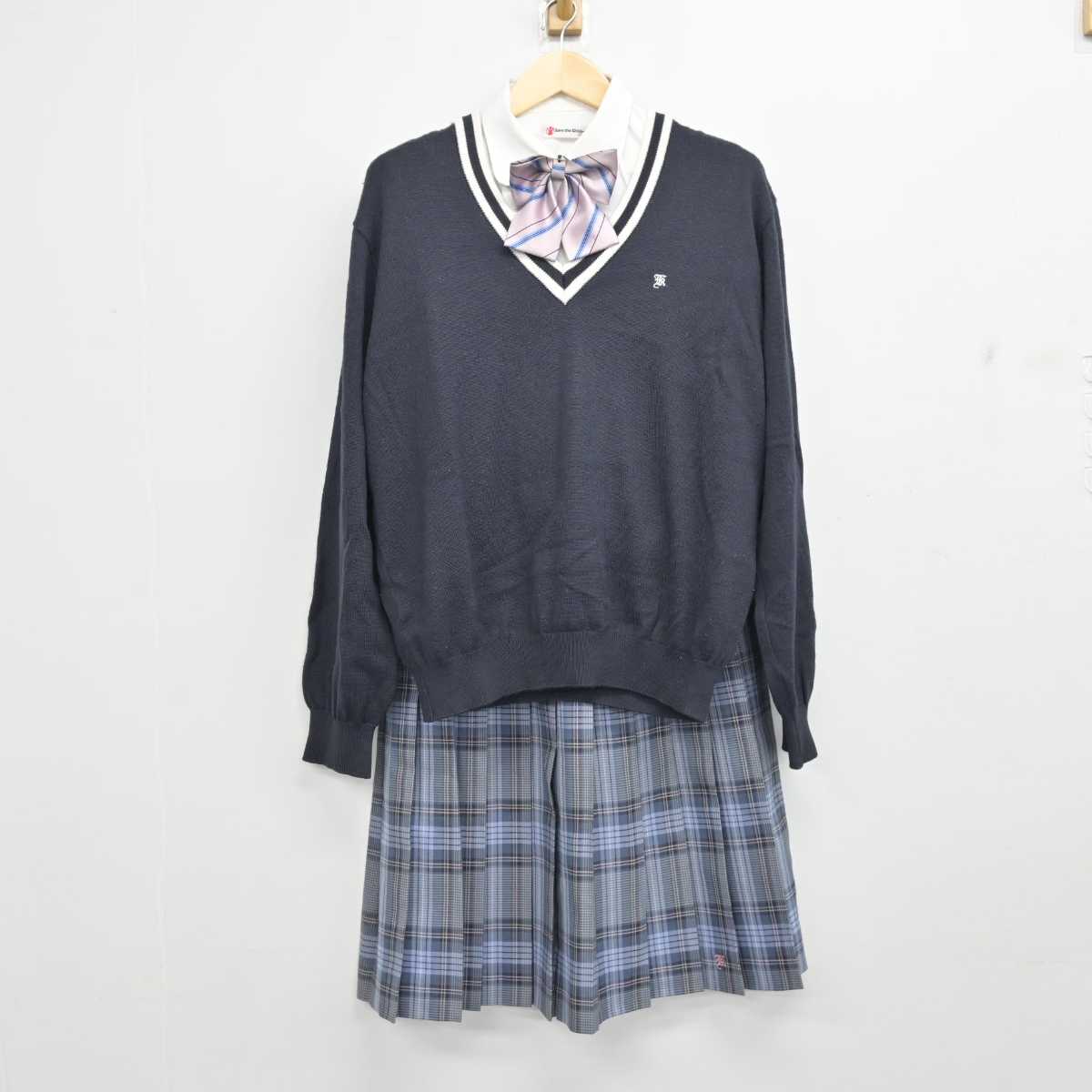 中古】新潟県 開志国際高等学校 女子制服 5点 (ブレザー・ニット・シャツ・スカート) sf057709 | 中古制服通販パレイド