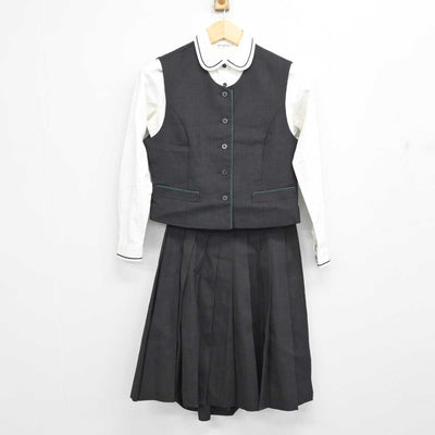 【中古】神奈川県 鎌倉女子大学 高等部 女子制服 5点 (ブレザー・シャツ・スカート・ベスト) sf057723