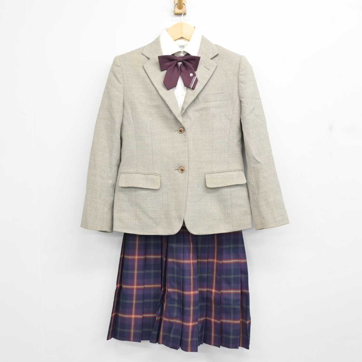 【中古】京都府 京都橘高等学校 女子制服 5点 (ブレザー・ベスト・シャツ・スカート) sf057733