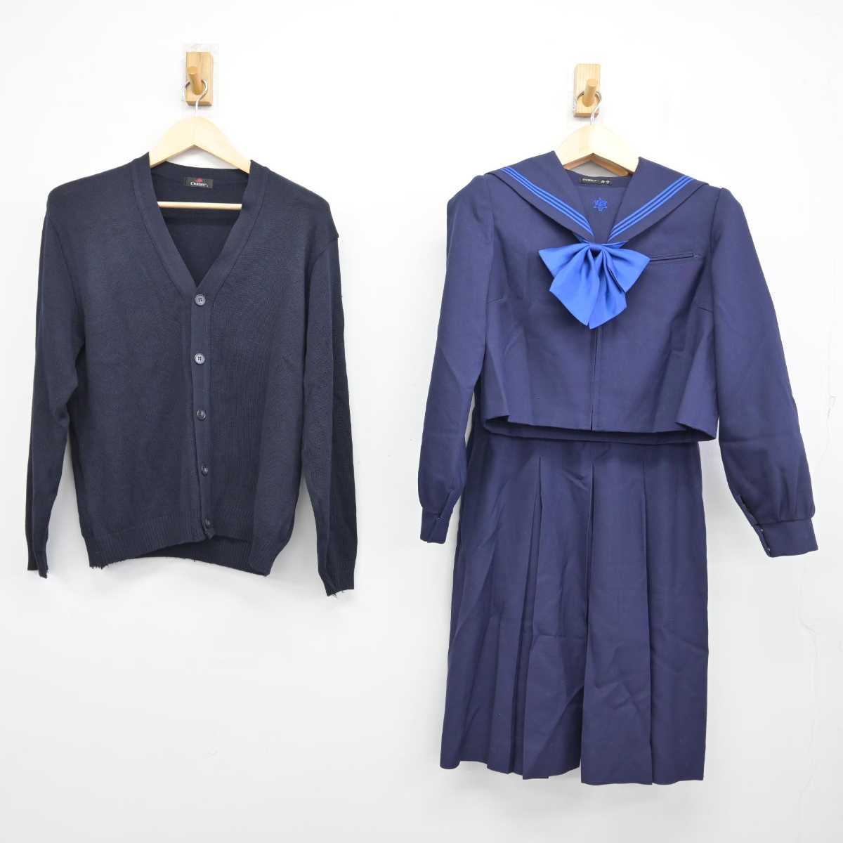 【中古】福岡県 香住丘高等学校 女子制服 4点 (ニット・セーラー服・ジャンパースカート) sf057753