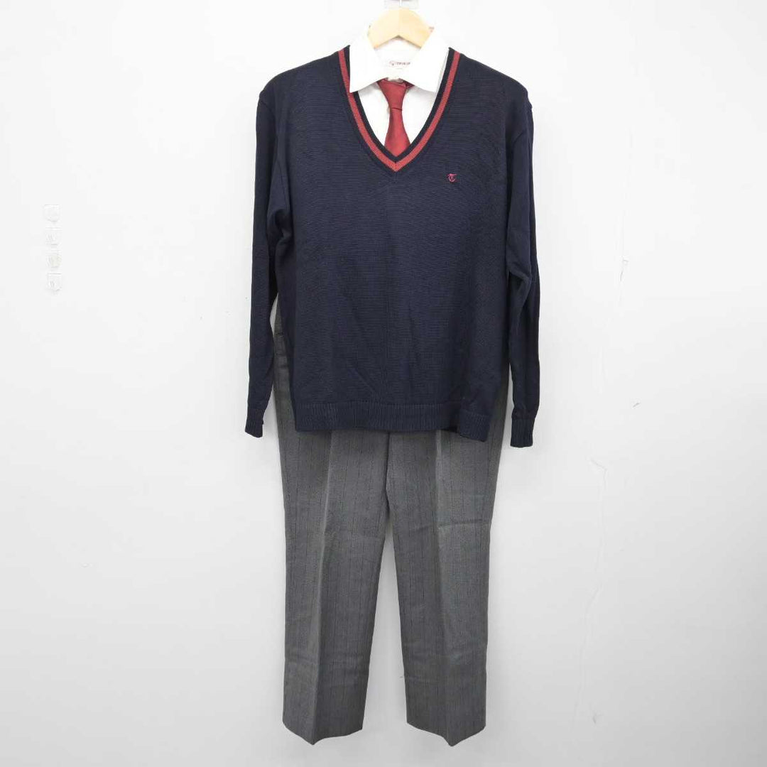 【中古】愛知県 名古屋経済大学高蔵高等学校 男子制服 6点 (ブレザー・ニット・シャツ・ズボン) sf057757 | 中古制服通販パレイド