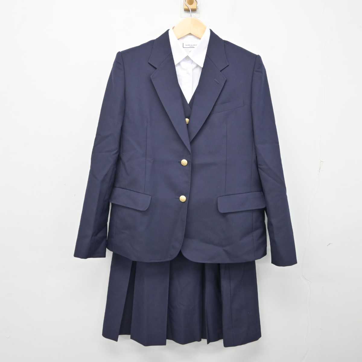 【中古】神奈川県 高浜中学校 女子制服 4点 (ブレザー・ベスト・シャツ・スカート) sf057808