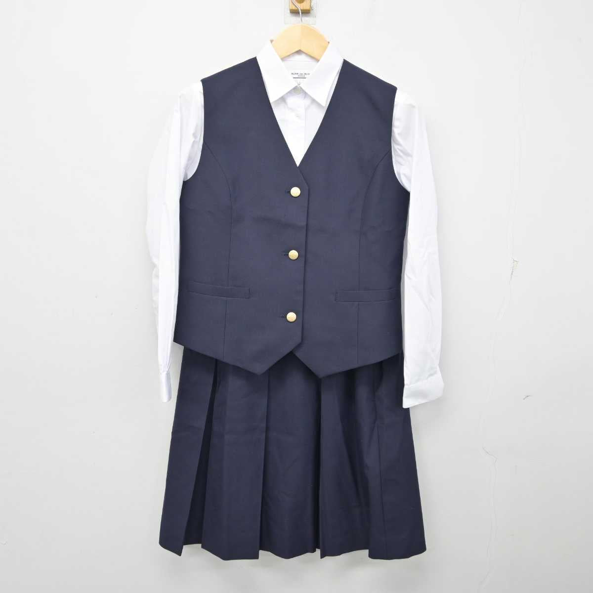 【中古】神奈川県 高浜中学校 女子制服 4点 (ブレザー・ベスト・シャツ・スカート) sf057808