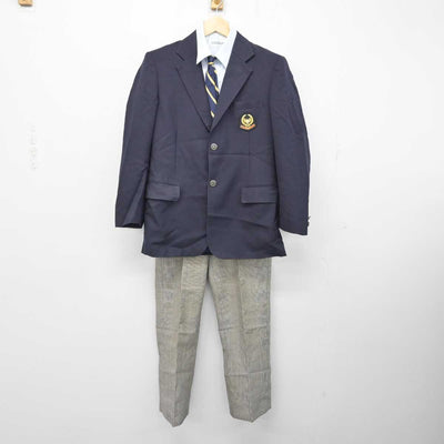 【中古】山梨県 日大明誠高等学校 男子制服 4点 (ブレザー・シャツ・ズボン) sf057823