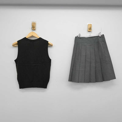 【中古】宮城県 東北生活文化大学高等学校 女子制服 2点 (ニットベスト・スカート) sf057880