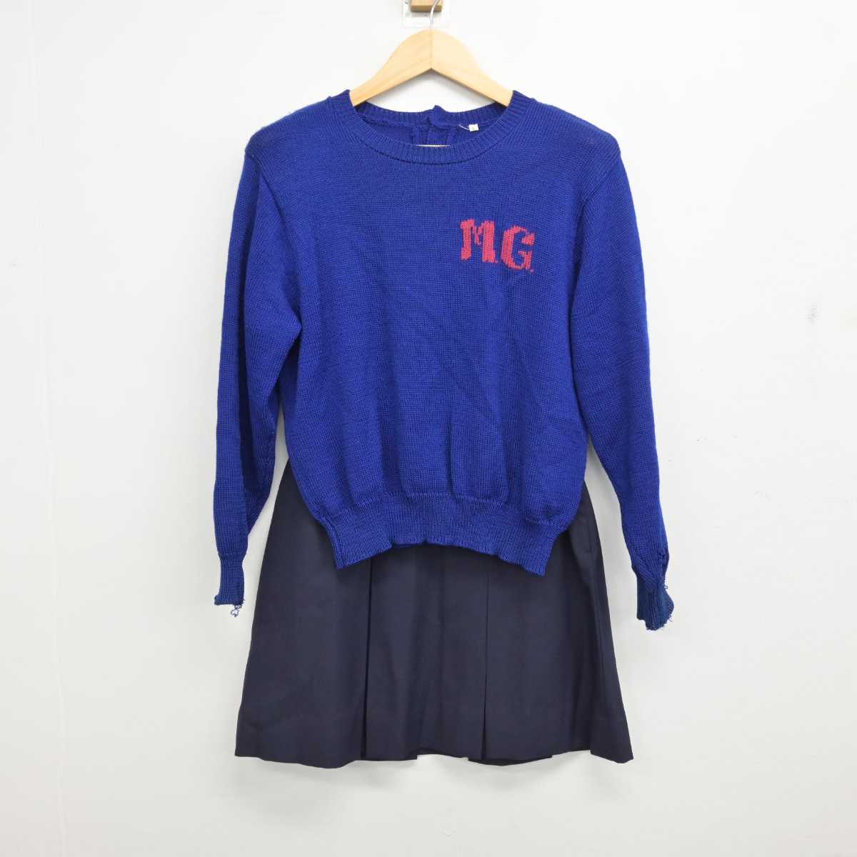 【中古】宮城県 宮城学院中学校高等学校 女子制服 3点 (ブレザー・ニット・スカート) sf057885