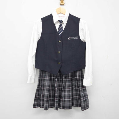 【中古】佐賀県 高志館高等学校 女子制服 5点 (ブレザー・ベスト・シャツ・スカート) sf057908