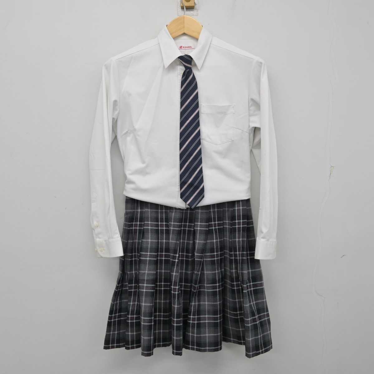 【中古】佐賀県 高志館高等学校 女子制服 5点 (ブレザー・ベスト・シャツ・スカート) sf057908