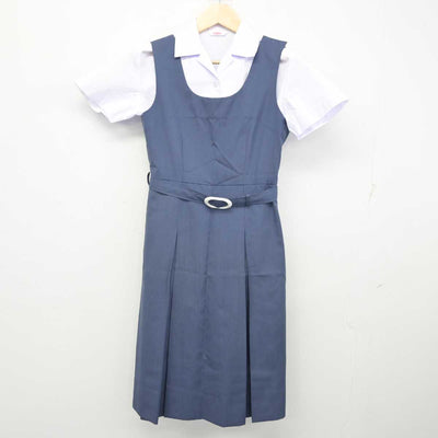 【中古】広島県 口田中学校 女子制服 2点 (シャツ・ジャンパースカート) sf057987