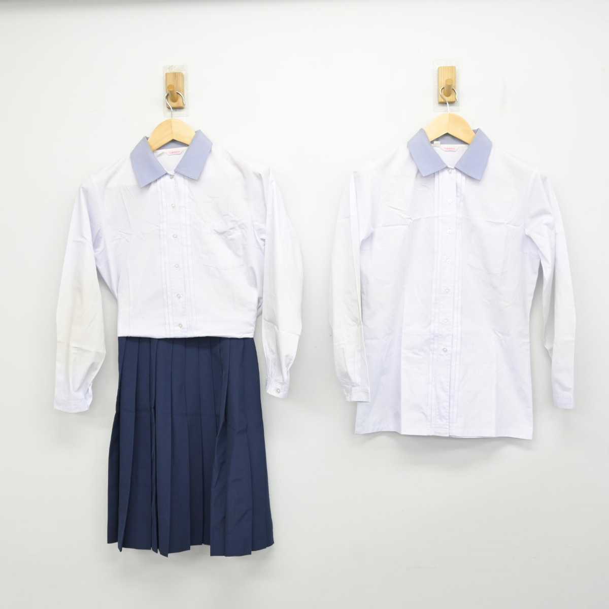 【中古】鳥取県 福米中学校 女子制服 3点 (シャツ・スカート) sf058008