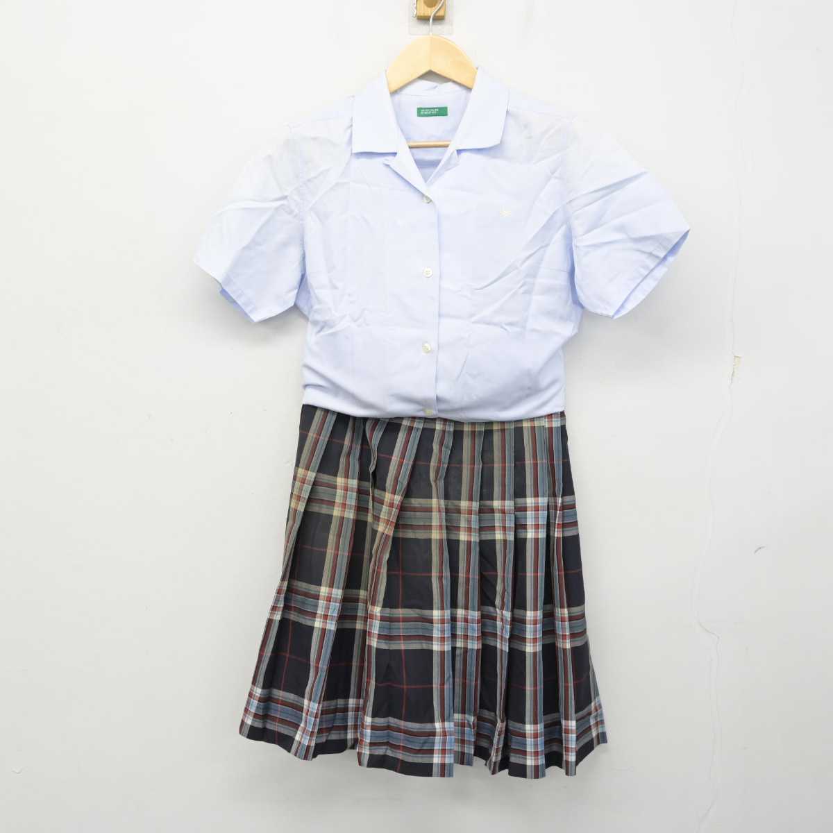 【中古】大阪府 四條畷学園中学校 女子制服 2点 (シャツ・スカート) sf058020