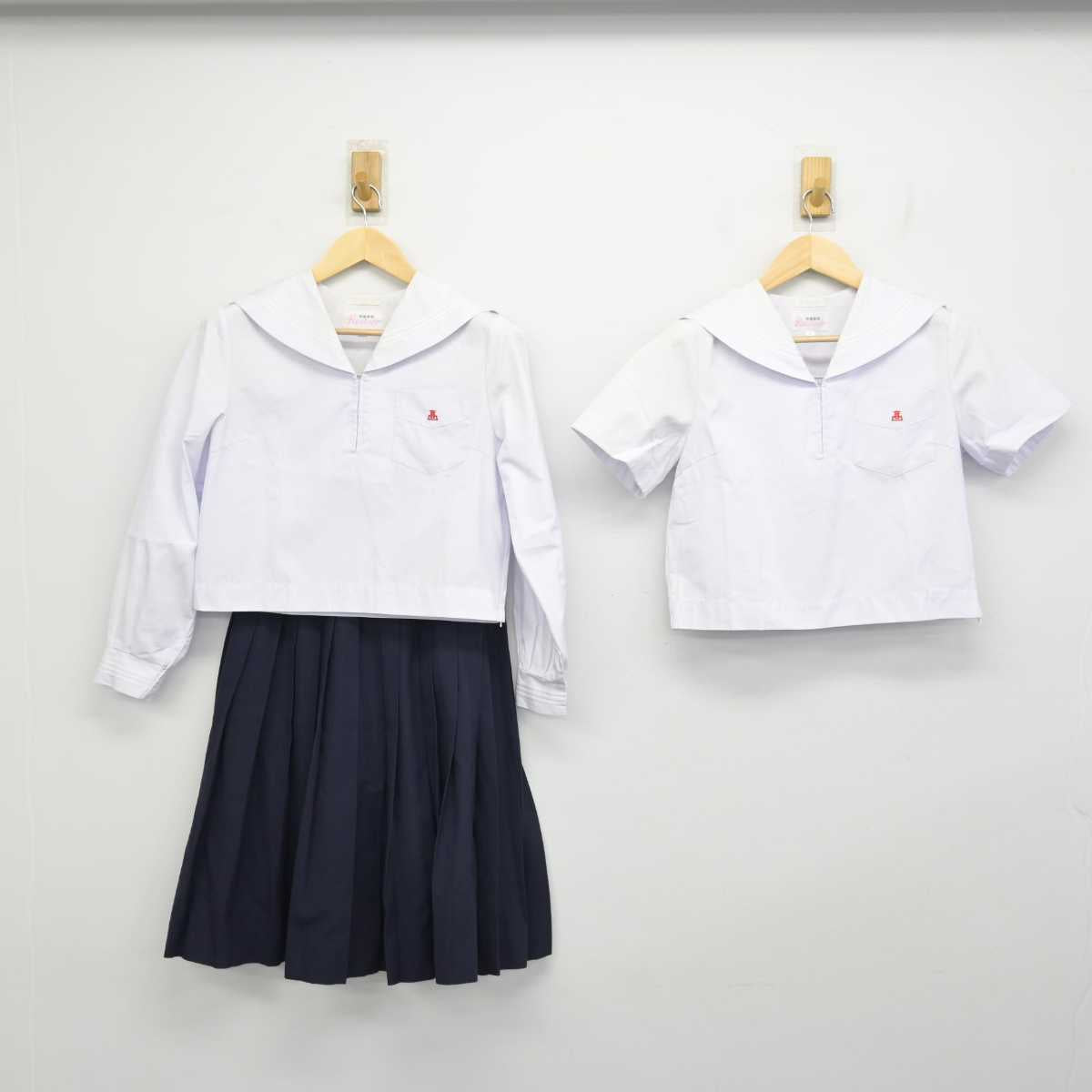 【中古】兵庫県 姫路東高等学校 女子制服 3点 (セーラー服・スカート) sf058022