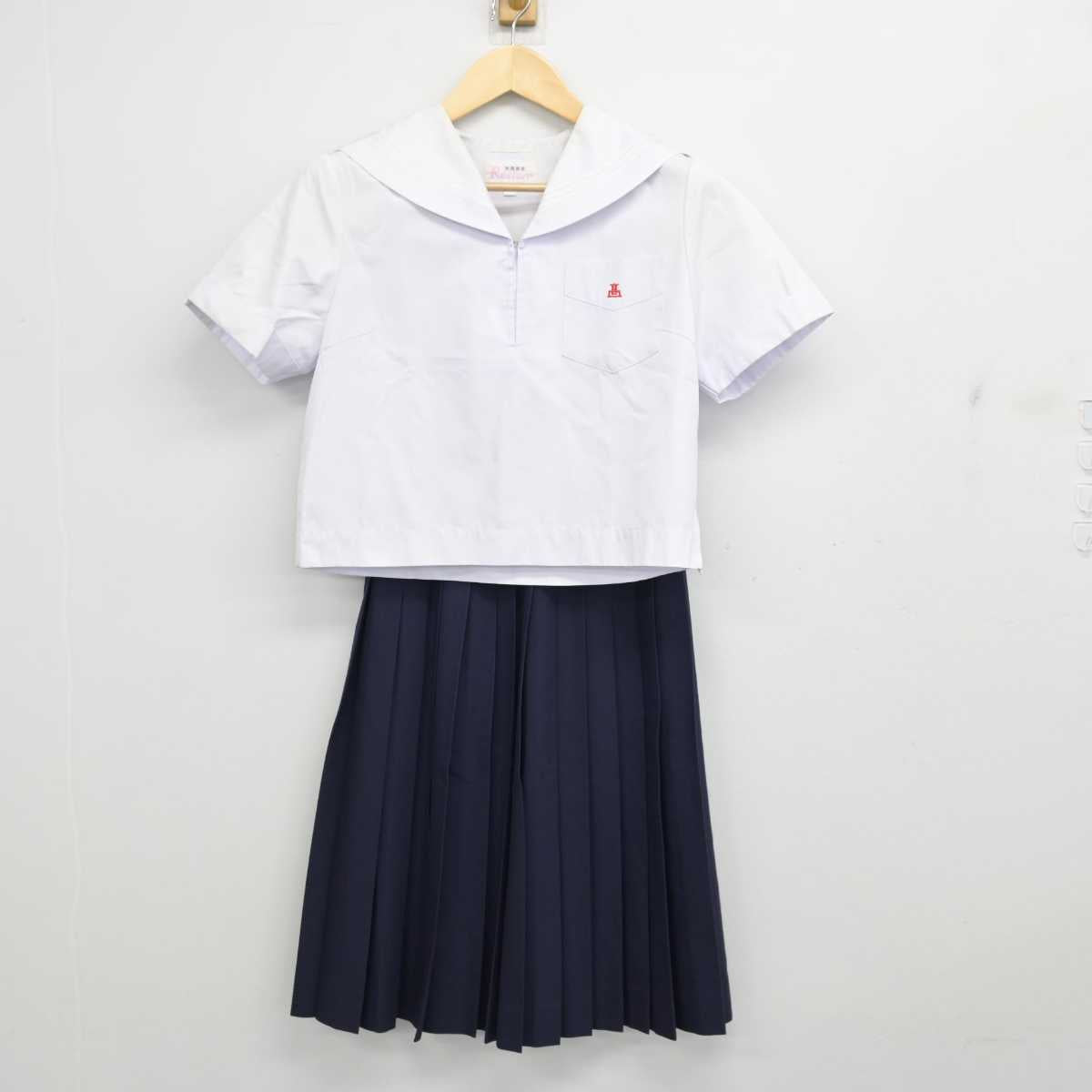 【中古】兵庫県 姫路東高等学校 女子制服 3点 (セーラー服・セーラー服・スカート) sf058023