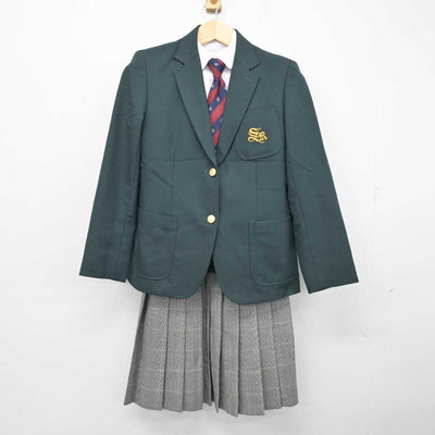 【中古】福岡県 久留米市立青陵中学校 女子制服 4点 (ブレザー・シャツ・スカート) sf058044