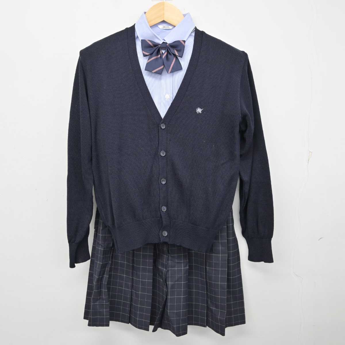 【中古】千葉県 四街道北高等学校 女子制服 5点 (ブレザー・ニット・シャツ・スカート) sf058047