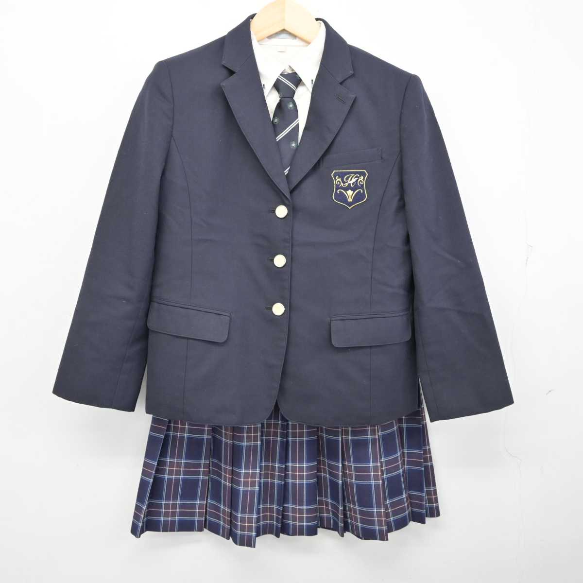 【中古】神奈川県 白鵬女子高等学校 女子制服 4点 (ブレザー・シャツ・スカート) sf058059