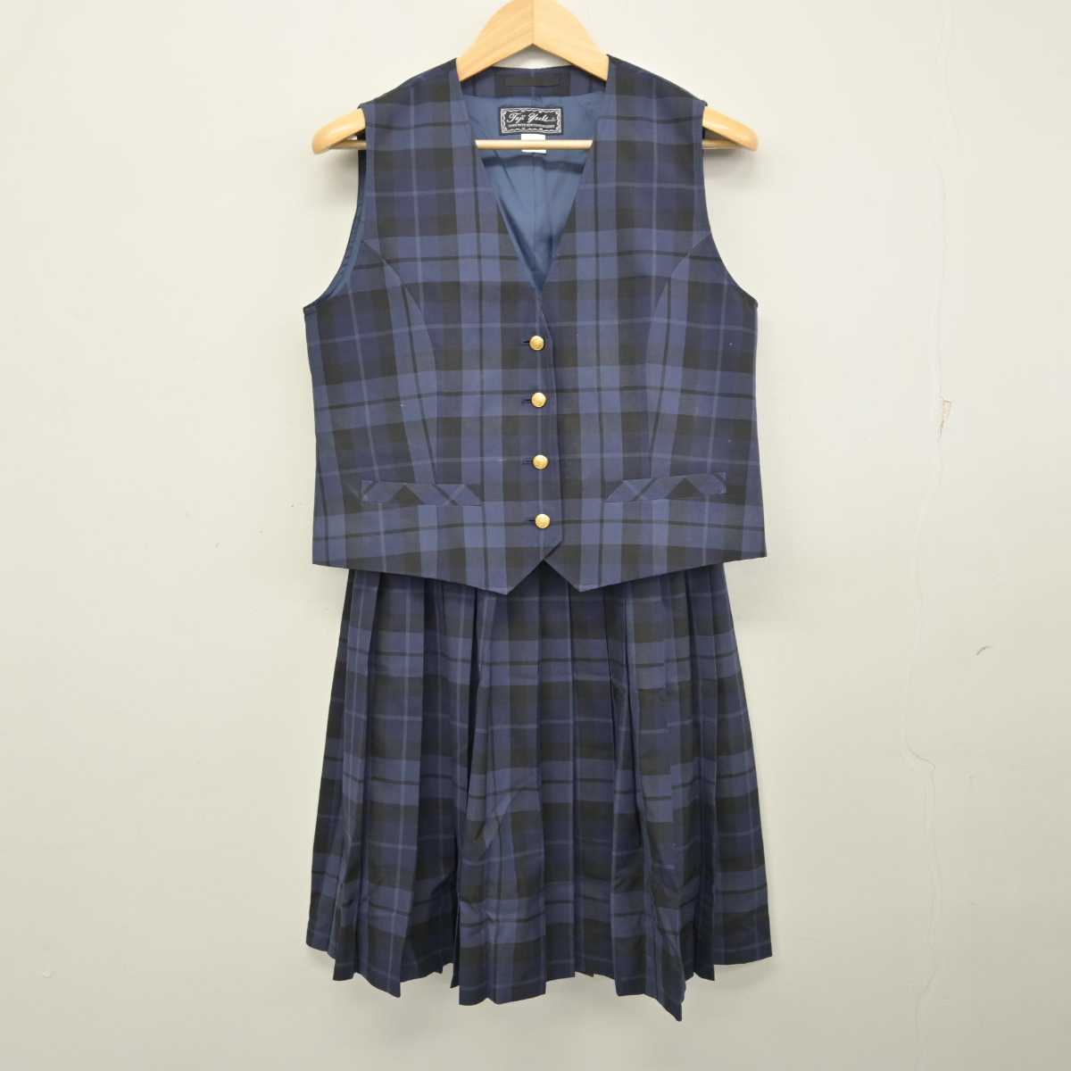 【中古】千葉県 ちはら台南中学校 女子制服 3点 (ベスト・スカート) sf058066