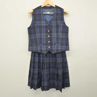 【中古】千葉県 ちはら台南中学校 女子制服 3点 (ベスト・スカート) sf058066