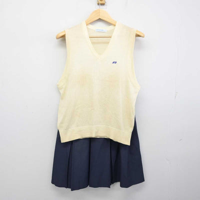 【中古】神奈川県 平塚学園高等学校 女子制服 2点 (ニットベスト・スカート) sf058226