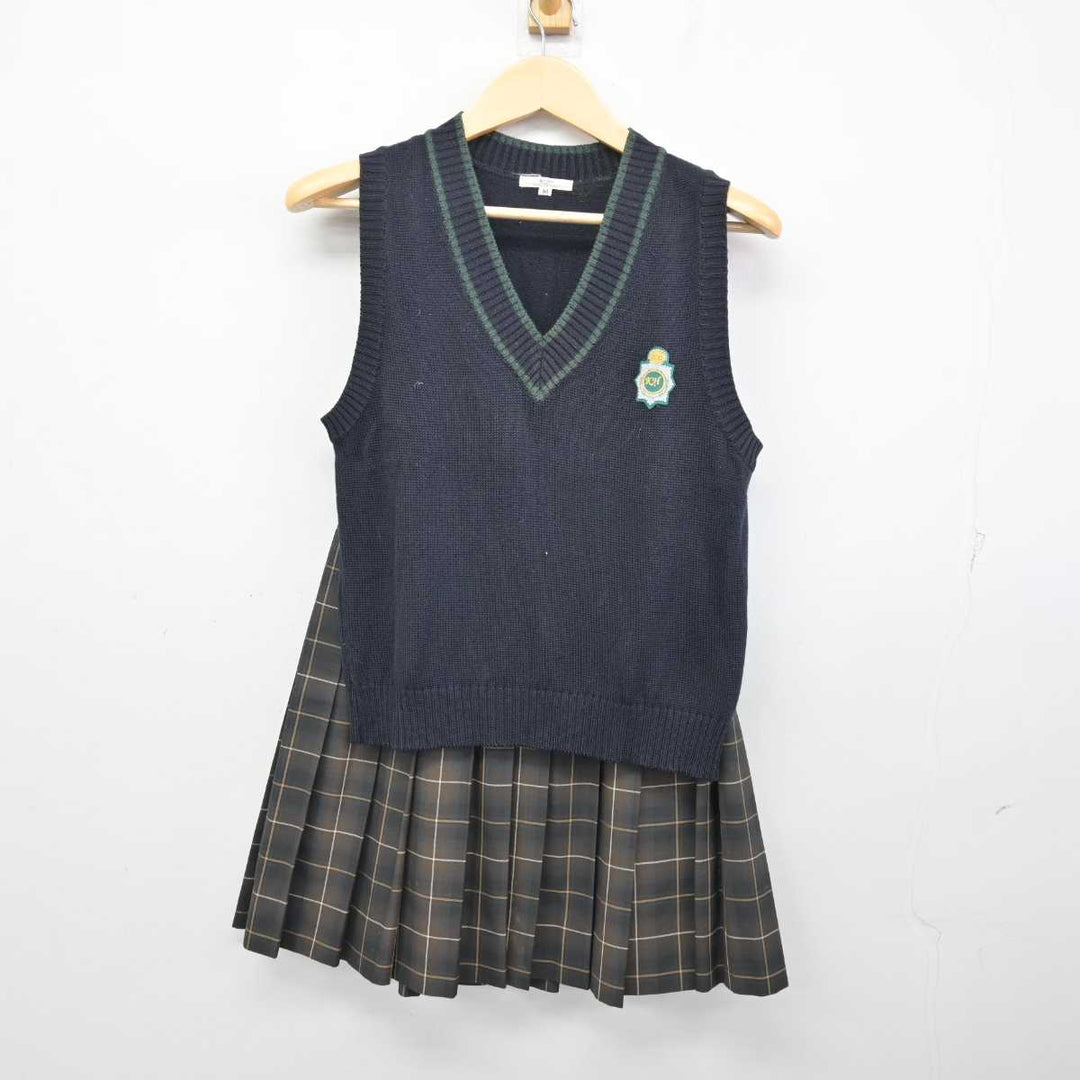 【中古】福岡県 九州産業大学付属九州高等学校 女子制服 2点 (ニットベスト・スカート) sf058235 | 中古制服通販パレイド