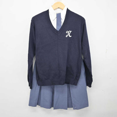 【中古】宮城県 名取北高等学校 女子制服 6点 (ブレザー・ニット・シャツ・スカート) sf058275