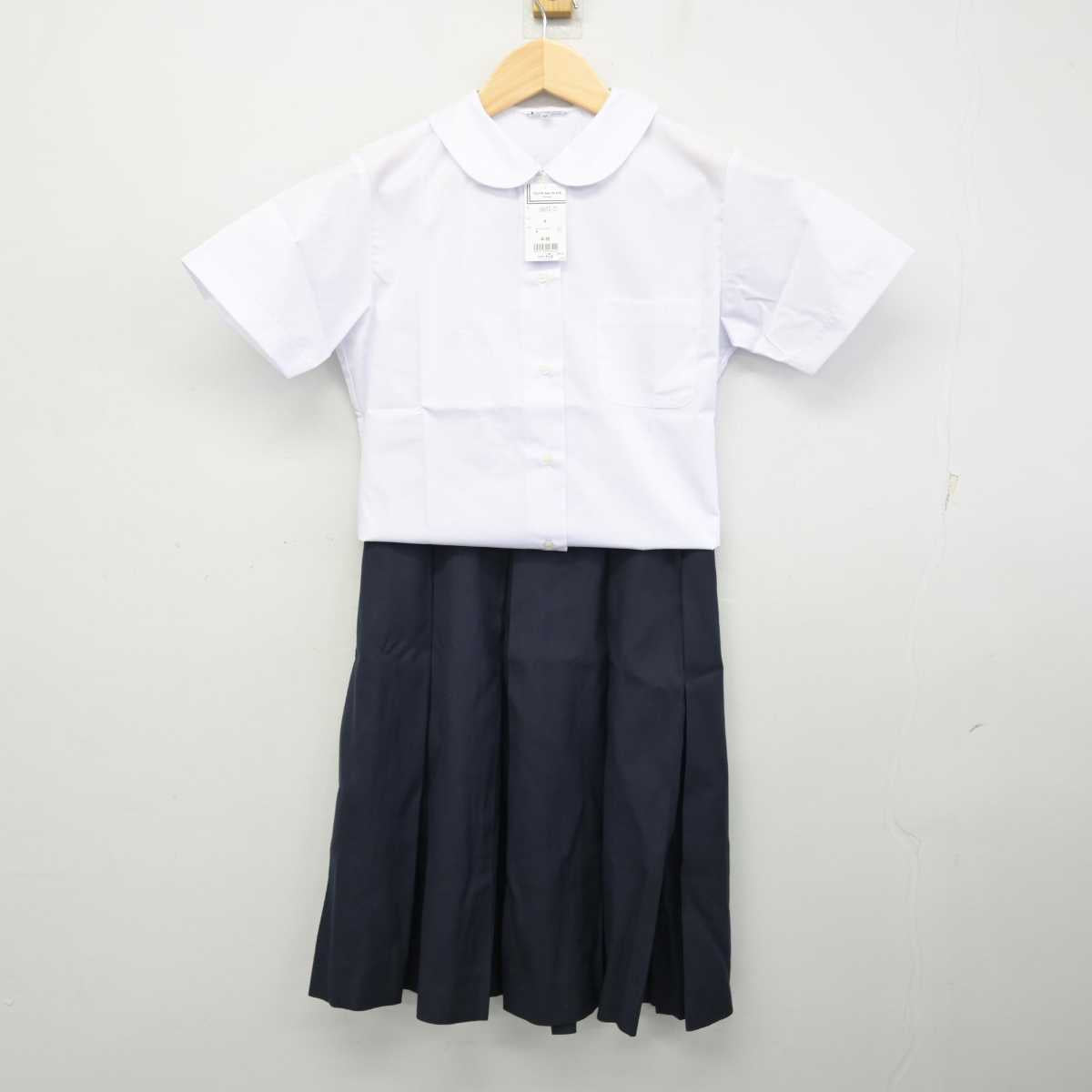 【中古】秋田県 土崎中学校 女子制服 2点 (シャツ・スカート) sf058316