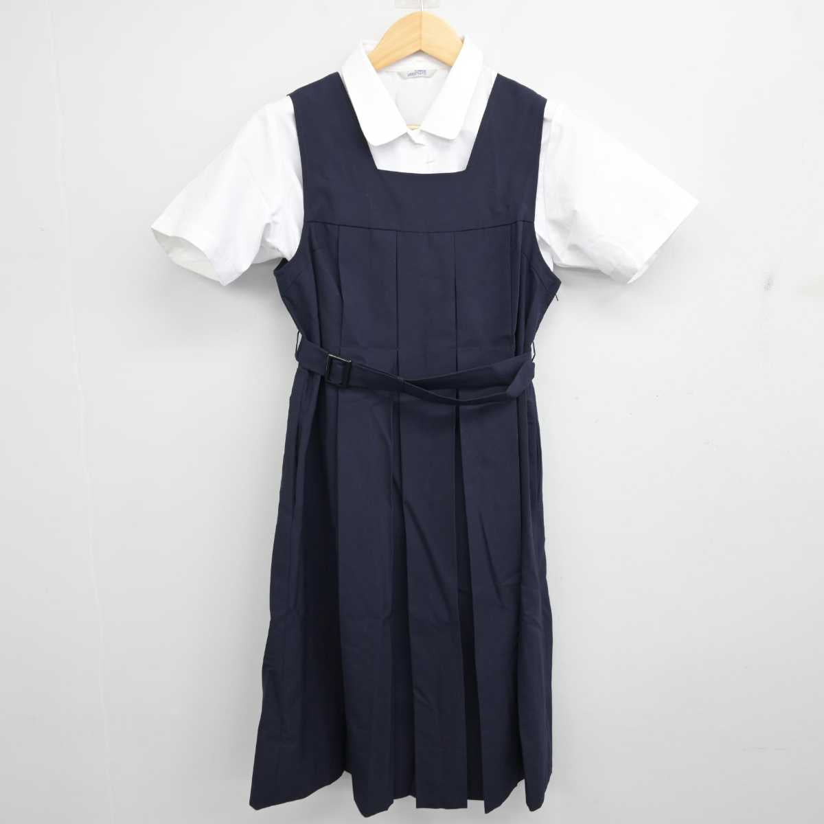 【中古】福岡県 福岡雙葉中学校・高等学校 女子制服 4点 (シャツ・ジャンパースカート) sf058395