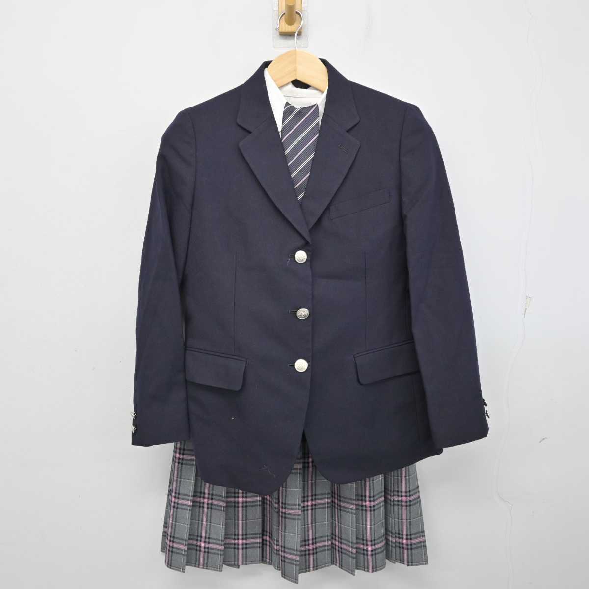 【中古】東京都 クラーク記念国際高等学校 女子制服 5点 (ブレザー・シャツ・スカート) sf058441