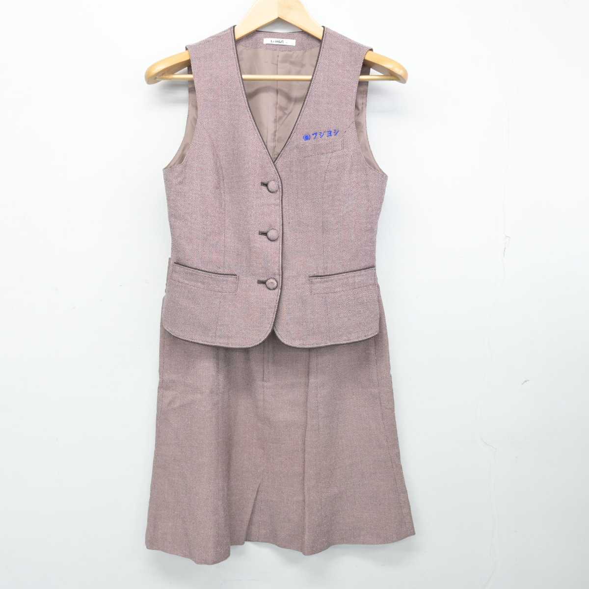 【中古】 事務服 女子制服 3点 (ジャケット・ベスト・スカート) sf058504