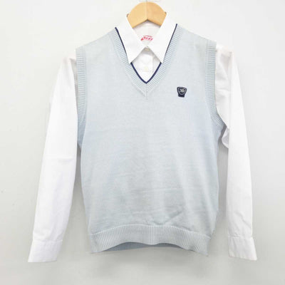 【中古】北海道 北白石中学校 女子制服 2点 (ニットベスト・シャツ) sf058516