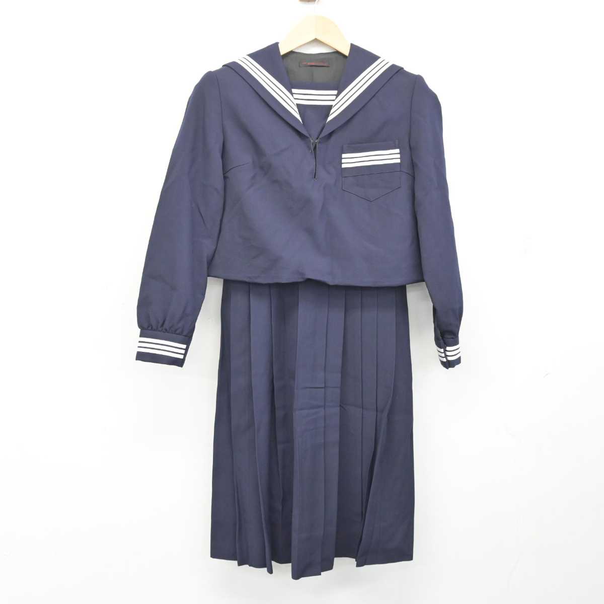 【中古】兵庫県 甲南女子中学校・高等学校 女子制服 2点 (セーラー服・スカート) sf058644