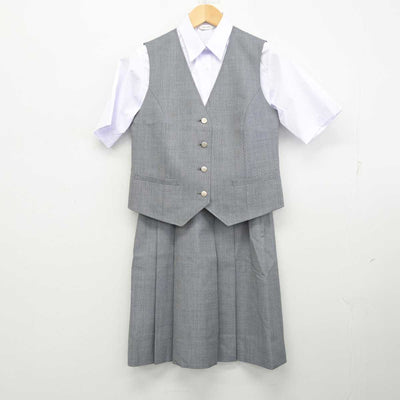 【中古】神奈川県 市ヶ尾中学校 女子制服 3点 (ベスト・シャツ・スカート) sf058673