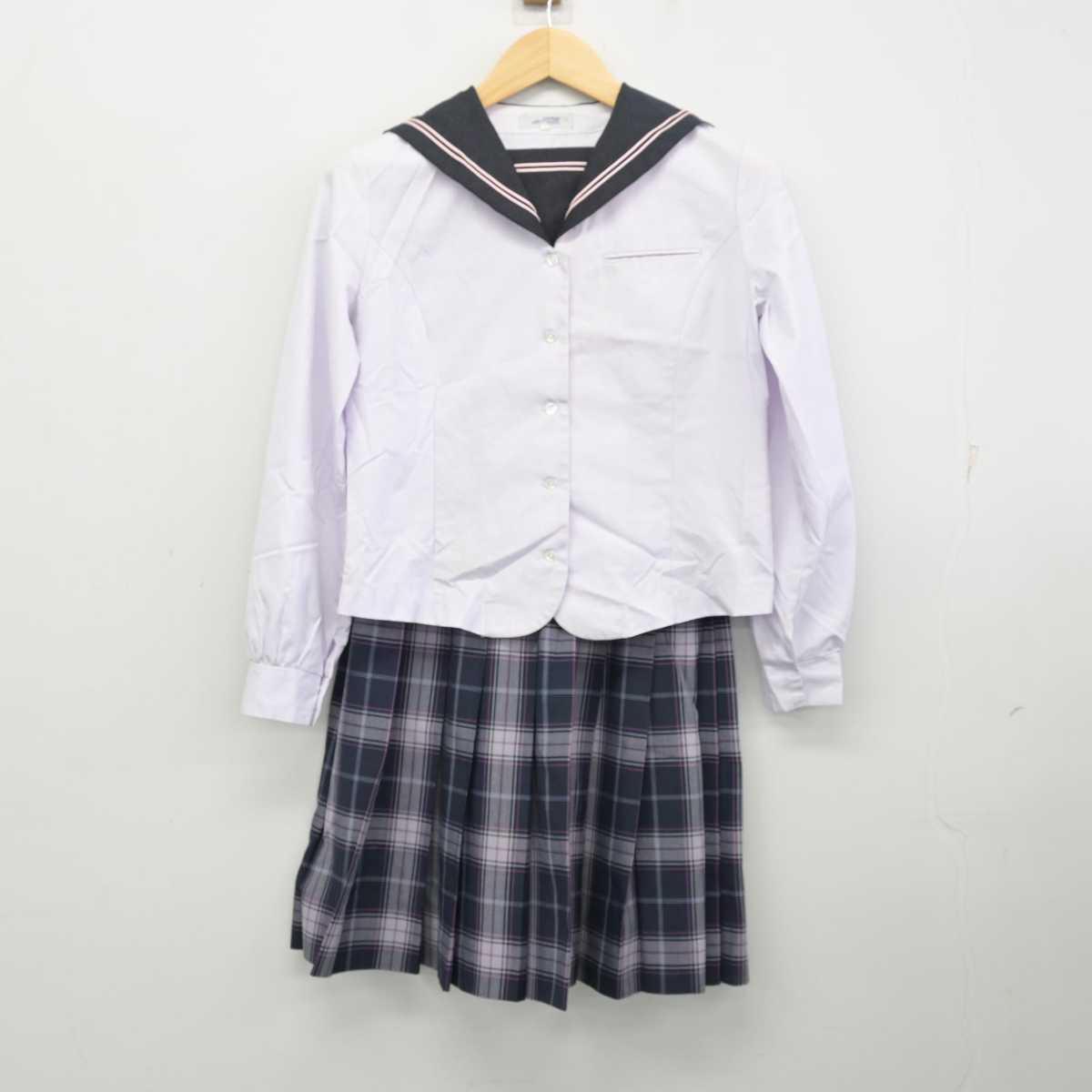 【中古】広島県 瀬戸内高等学校 女子制服 2点 (セーラー服・スカート) sf058677