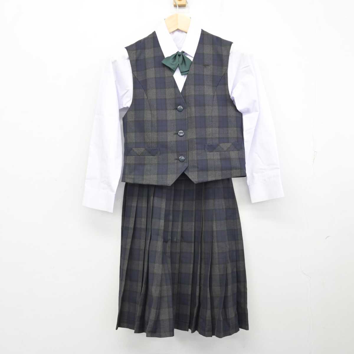 【中古】大阪府 成法中学校 女子制服 5点 (ブレザー・ベスト・シャツ・スカート) sf058680