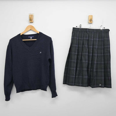 【中古】大阪府 長吉高等学校 女子制服 4点 (ブレザー・ニット・スカート) sf058712