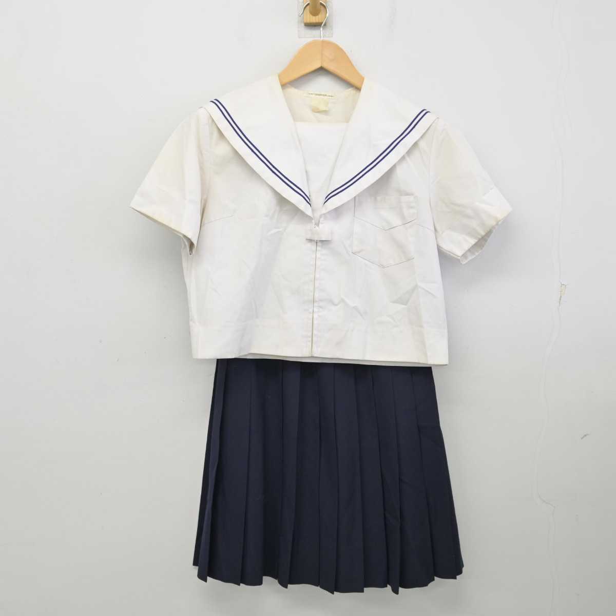 【中古】大阪府 喜連中学校 女子制服 2点 (セーラー服・スカート) sf058716