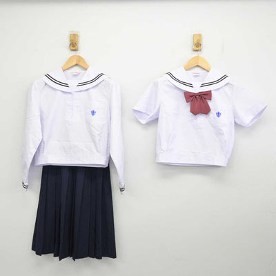 【中古】石川県 金沢市立西南部中学校 女子制服 4点 (セーラー服・スカート) sf058722