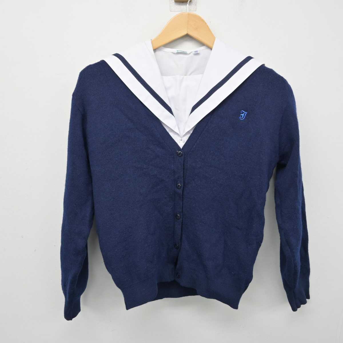 【中古】兵庫県 自由が丘中学校 女子制服 2点 (ニット・セーラー服) sf058737