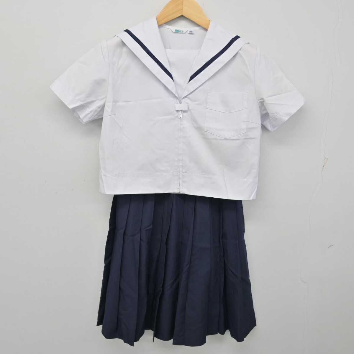 【中古】兵庫県 自由が丘中学校 女子制服 2点 (セーラー服・スカート) sf058738