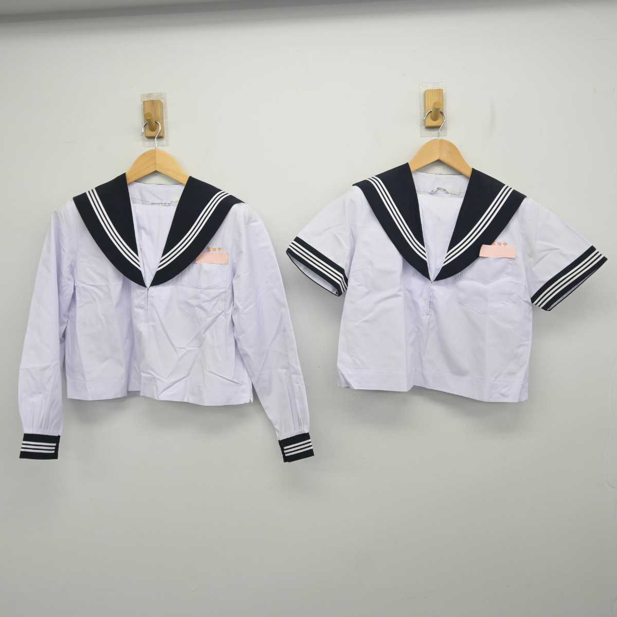 【中古】宮崎県 富田中学校 女子制服 3点 (セーラー服・スカート) sf058744