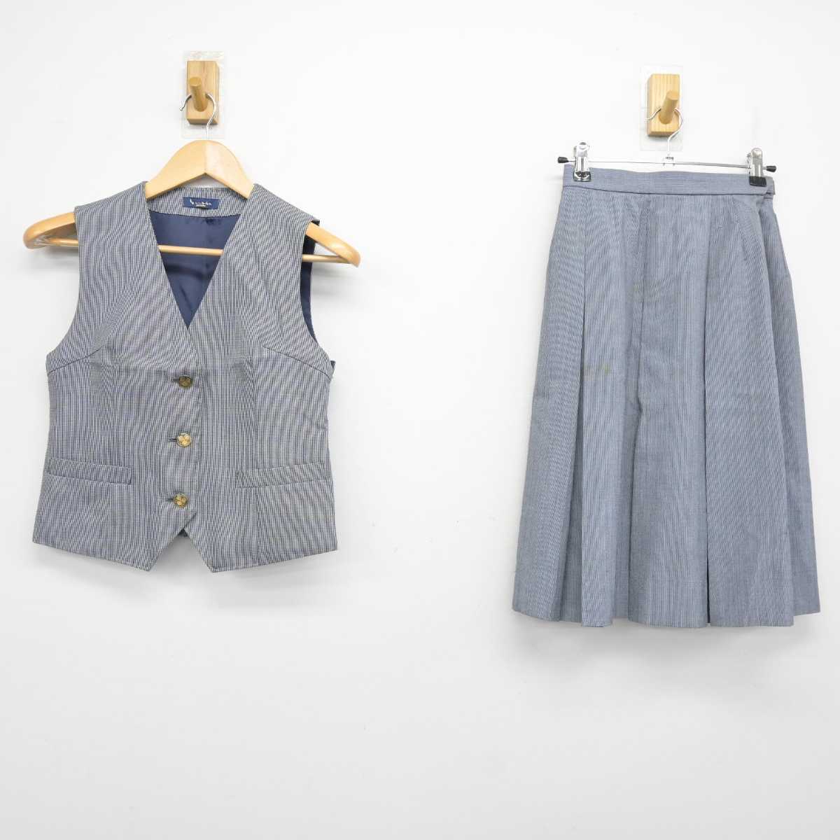 【中古】静岡県 籠上中学校 女子制服 2点 (ベスト・スカート) sf058770