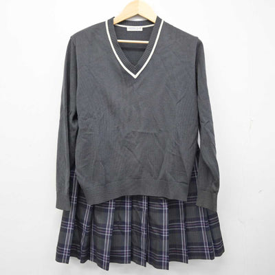 【中古】北海道 北海道札幌あすかぜ高等学校 女子制服 4点 (ブレザー・ニット・スカート) sf058777