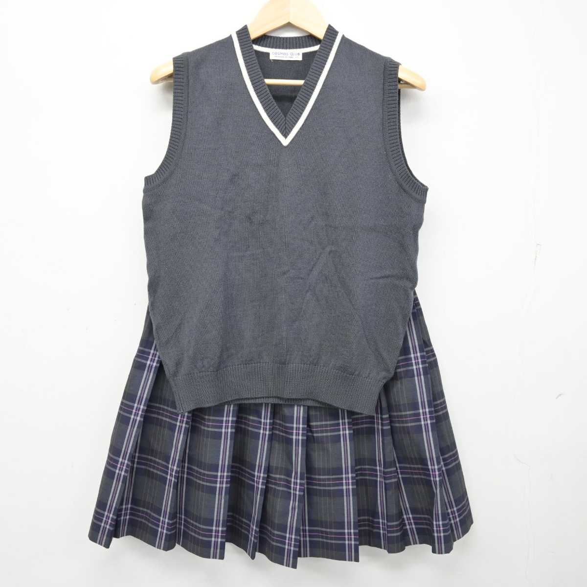 【中古】北海道 北海道札幌あすかぜ高等学校 女子制服 2点 (ニットベスト・スカート) sf058778